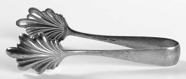 Old Maryland-Plain (Sterling, 1850) Large Ice Serving Tongs with Bowl Tips