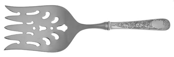 Old Maryland-Engv (Sterling, 1936, No Monos) Large Stainless-Tine Cold Meat Serving Fork by Kirk Stieff