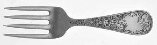 Old Maryland-Engv (Sterling, 1936, Monograms)  Small Baby Fork