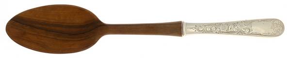 Old Maryland-Engv (Sterling, 1936, No Monos) Salad Serving Spoon Wooden Bowl