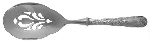 Old Maryland-Engv (Sterling, 1936, No Monos) Pierced Serving Spoon with Stainless Bowl