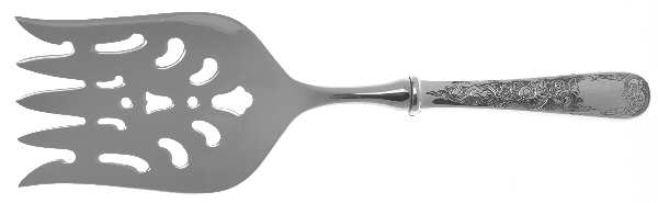 Old Maryland-Engv (Sterling, 1936, No Monos) Large Hollow Handle Fish Serving Fork