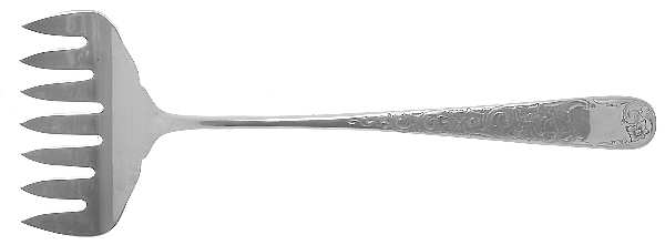 Old Maryland-Engv (Sterling, 1936, No Monos) Bacon Fork (All Solid Piece)