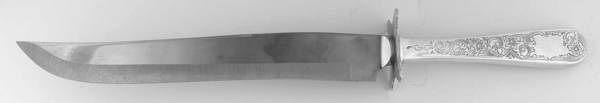 Old Maryland-Engv (Sterling, 1936, No Monos) Large Stainless Blade Roast Carving Knife