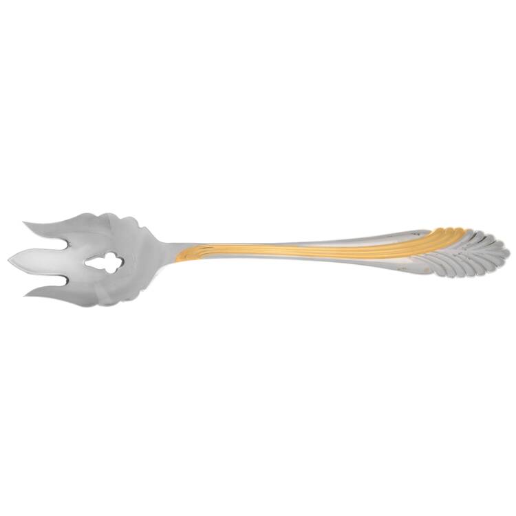 Palmyra-Gold (Stainless, Gold Accent) Vegetable Serving Fork Solid  HC