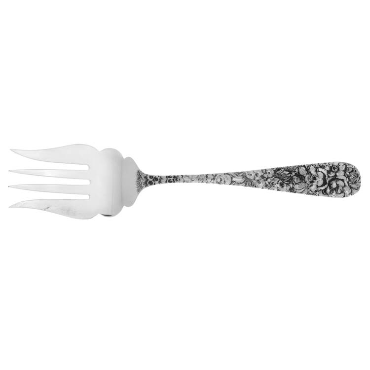 Princess-Hand Chased (Sterling, 1915) Fork-Cold Meat/Servg-Sm/Solid