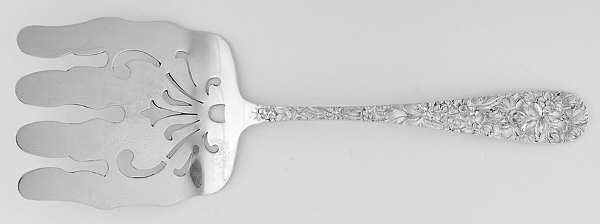 Princess-Hand Chased (Sterling, 1915) Large Solid Asparagus Serving Fork