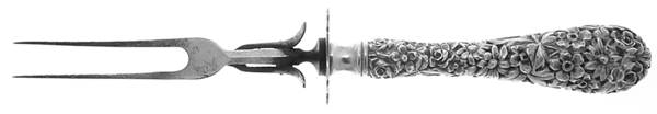 Princess-Hand Chased (Sterling, 1915) Large Stainless-Prong Roast Carving Fork
