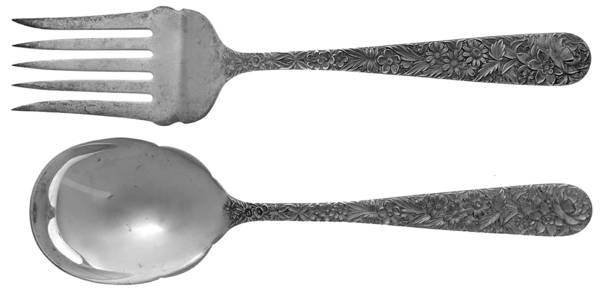 Repousse (Sterling, 1828) Solid Oversized Serving Salad Set