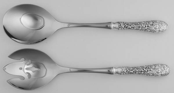 Repousse (Sterling, 1828) 2 Pc Salad Set with Stainless Bowl