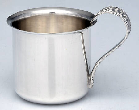 Repousse (Sterling, 1828) Baby Cup with Plated Cup and Sterling Handle HC