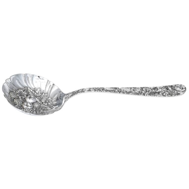 Repousse (Sterling, 1828) Large Solid Shell Berry/Casserole Spoon