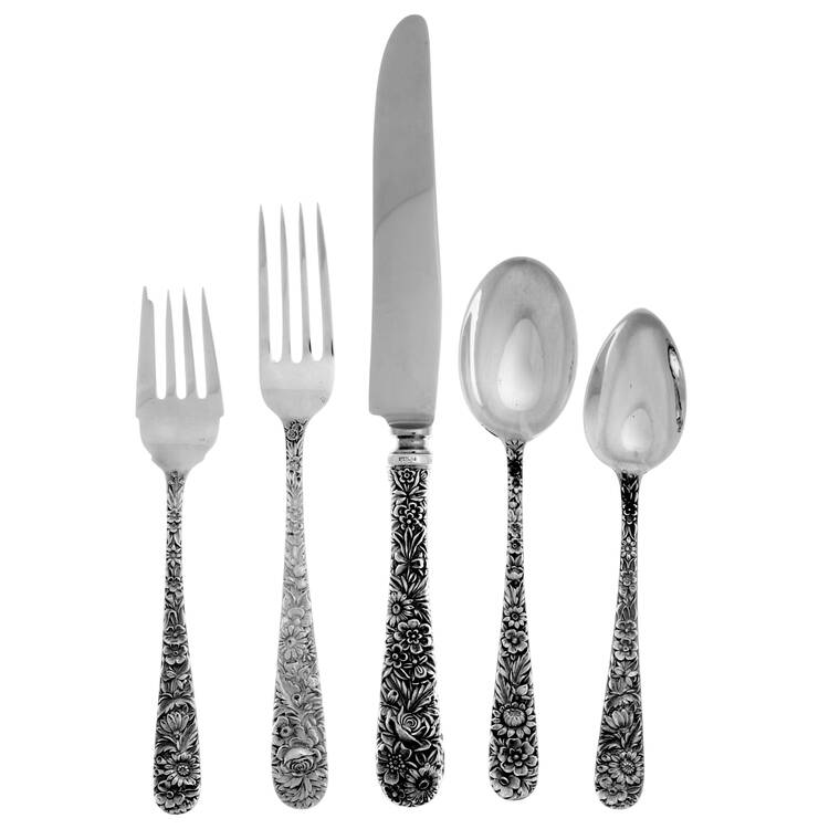 Repousse (Sterling, 1828) 40  Piece Estate Set