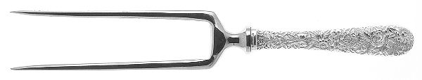 Repousse (Sterling, 1828) Small Joint/Roast Holder Fork