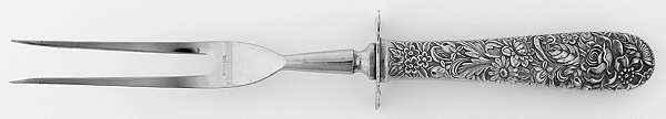 Repousse (Sterling, 1828) Large Stainless-Prong Roast Carving Fork