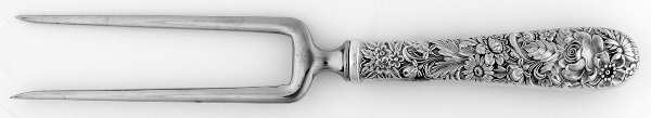 Repousse (Sterling, 1828) Large Joint/Roast Holder Fork