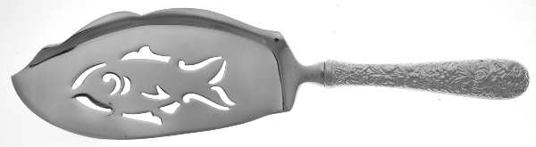 Repousse (Sterling, 1828) Fish Server, Stainless Blade with Pierced Bowl