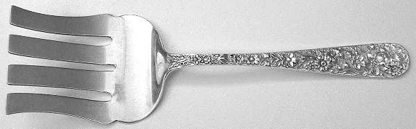 Repousse (Sterling, 1828) Small Solid Asparagus Serving Fork