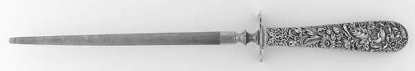 Repousse (Sterling, 1828) Large Steel Rod Knife Sharpener