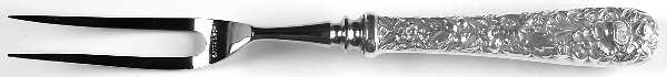 Repousse-Gold Vermeil (Sterling) Small Full Repousse Steak Carving Fork,Stnls Blade