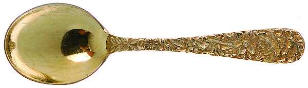 Repousse-Gold Vermeil (Sterling) Straight Handle Baby Spoon
