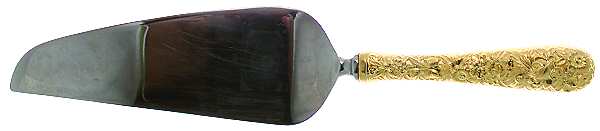 Repousse-Gold Vermeil (Sterling) Pie & Cake Server with Stainless Blade