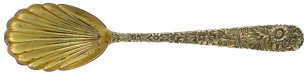 Repousse-Gold Vermeil (Sterling) Sugar Shell Spoon