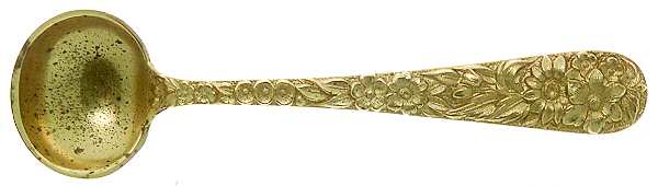 Repousse-Gold Vermeil (Sterling) Master Salt Spoon