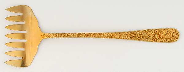 Repousse-Gold Vermeil (Sterling) Bacon Fork (All Solid Piece)