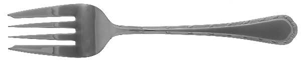 Ribbon Reed (Stainless) Medium Solid Cold Meat Serving Fork
