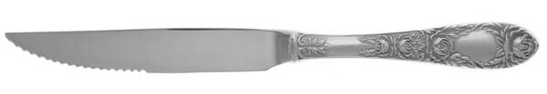 Rose (Sterling, 1937, No Monograms) Steak Knife Individual Hollow, Serrate HC