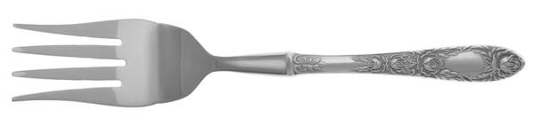 Rose (Sterling, 1937, No Monograms) Cold Meat Fork Large, Stainless Tines HC