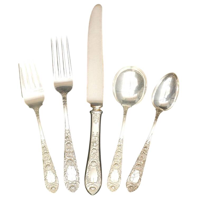 Rose (Sterling, 1937, No Monograms) 40 Piece Estate Set