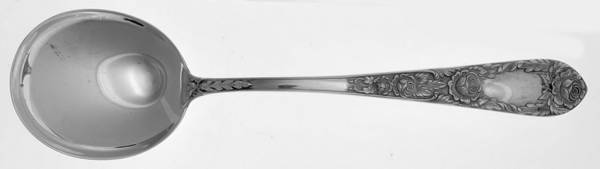 Rose (Sterling, 1937, No Monograms) Round Bowl Soup Spoon (Gumbo)