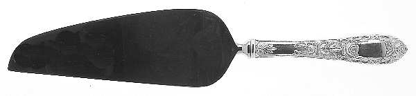 Rose (Sterling, 1937, No Monograms) Pie & Cake Server with Stainless Blade