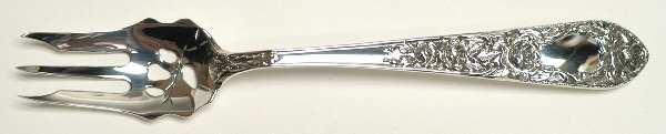 Rose (Sterling, 1937, No Monograms) Pickle Fork Pierced with Short Handle HC