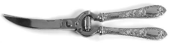 Rose (Sterling, 1937, No Monograms) Poultry Shears with Stainless Blades