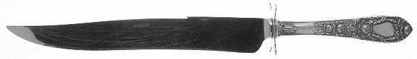 Rose (Sterling, 1937, No Monograms) Large Stainless Blade Roast Carving Knife