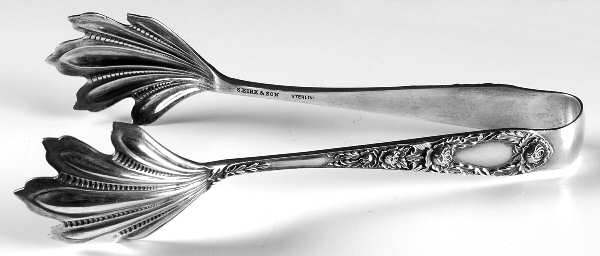 Rose (Sterling, 1937, No Monograms) Large Ice Serving Tongs
