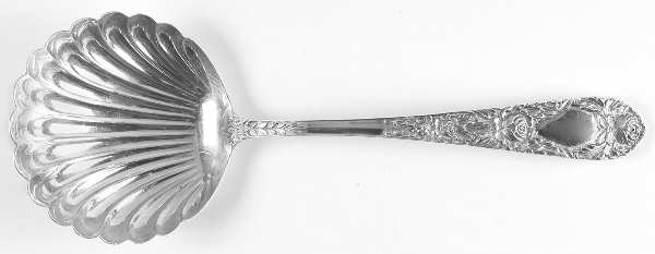 Rose (Sterling, 1937, No Monograms) Solid Shell Fruit Serving Spoon