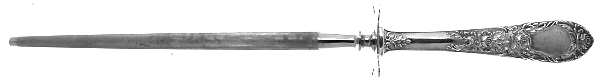 Rose (Sterling, 1937, No Monograms) Large Roast Steel Rod Knife Sharpener