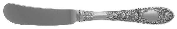 Rose (Sterling, 1937, No Monograms) Butter Spreader Hollow Hdl-Paddle/Stainless Blade