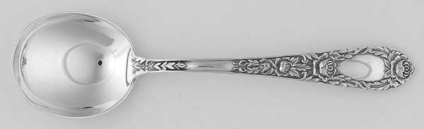 Rose (Sterling, 1937, No Monograms) Large Round Bowl Soup Spoon (Bouillon)