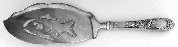 Rose (Sterling, 1937, No Monograms) Fish Server, Stainless Blade with Pierced Bowl