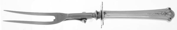 Severn-Worthington (Sterling, 1940) Lg Carving/Roast Fork-Stn Prong w/Sterling Guard