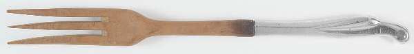 Silver Surf (Sterling, 1956) Salad Serving Fork with Wooden Prongs