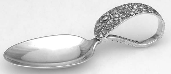 Stieff Rose (Sterling, 1892, No Monograms) Spoon-Baby/Curved Handle