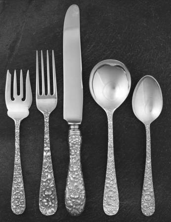Stieff Rose (Sterling, 1892, No Monograms) 40  Piece Estate Set