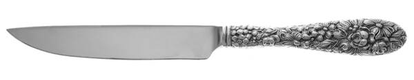 Stieff Rose (Sterling, 1892, No Monograms) Steak Knife Individual Hollow, No Serrate HC