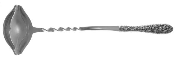 Stieff Rose (Sterling, 1892, No Monograms) Punch Ladle with Stainless Bowl HC